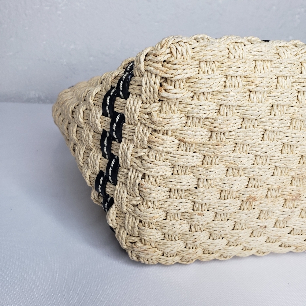 Brighton Black Tan Woven Tote - Picture 5 of 14